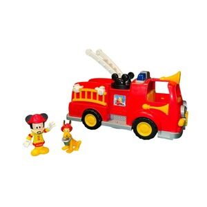 Disney Mickey Mouse Fire Engine Playset‎ with Mickey and Pluto Figures Red Truck